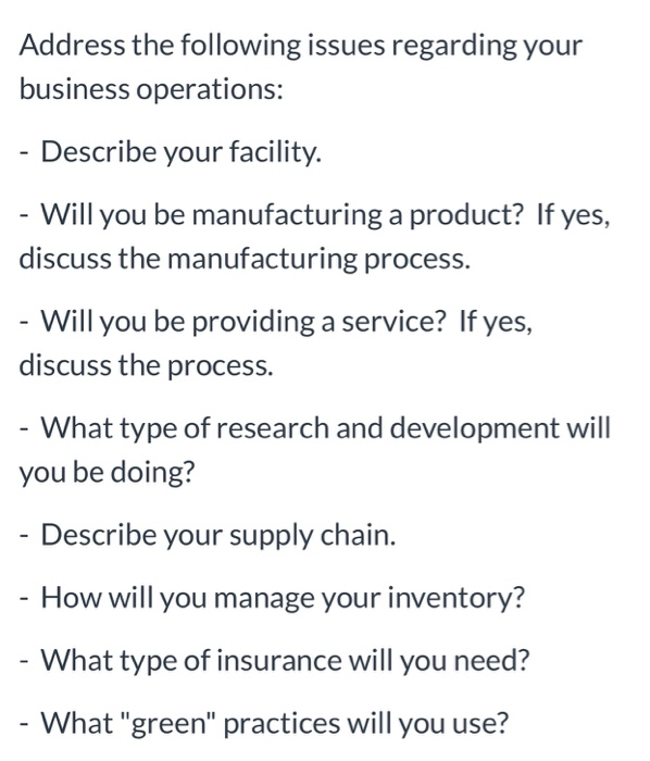 For a CATERING BUSINESS all questions are