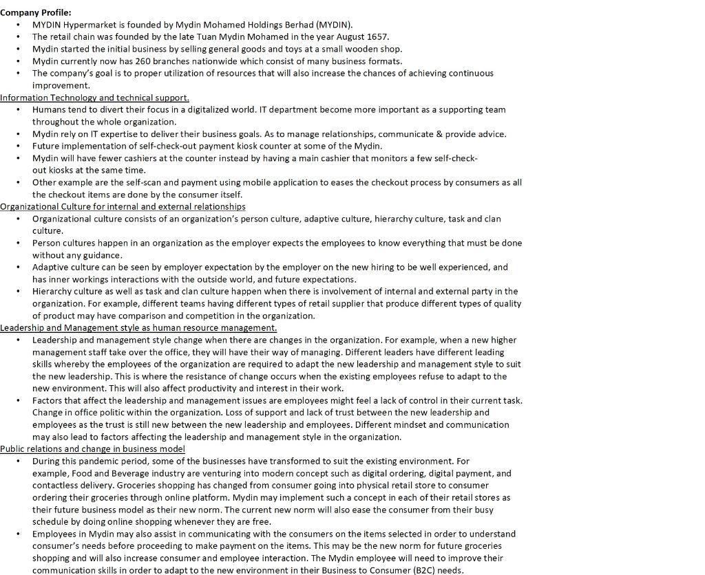 Subject: ORGANIZATIONAL DEVELOPMENT & CHANGE