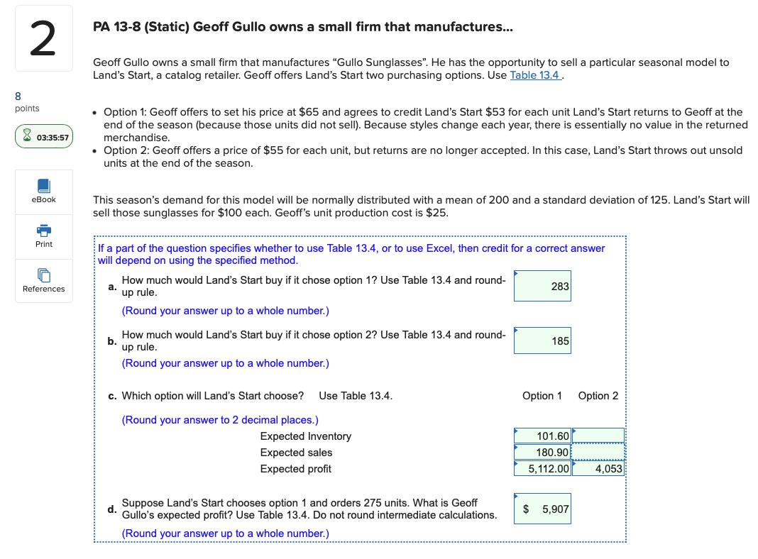 PA 13-8 (Static) Geoff Gullo owns a small firm