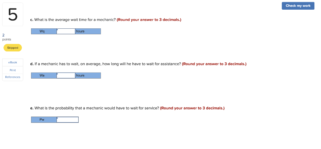 Check my work 5 Problem 18-8 (Algo) 2 points The