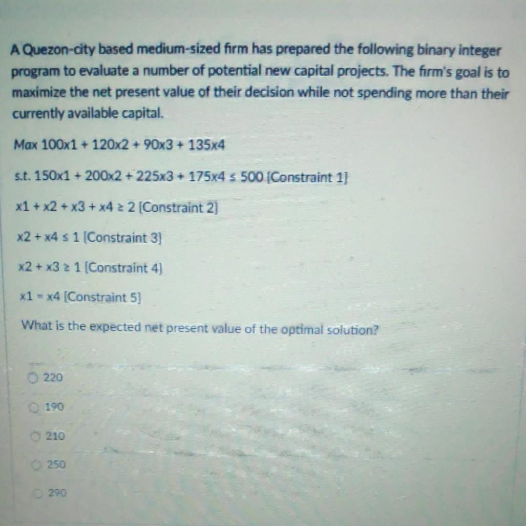 A Quezon-city based medium-sized firm has