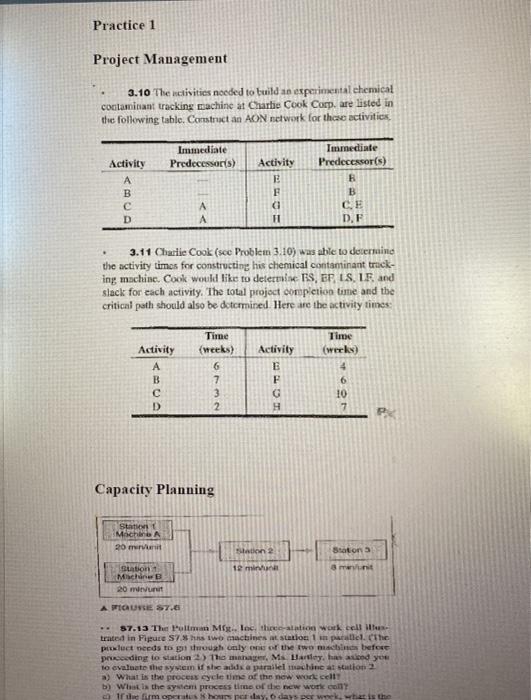 Practice 1 Project Management 3.10 The activities
