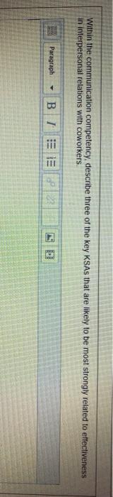 Within the communication competency, describe