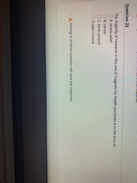 Question 21 Which of the following is NOT one of