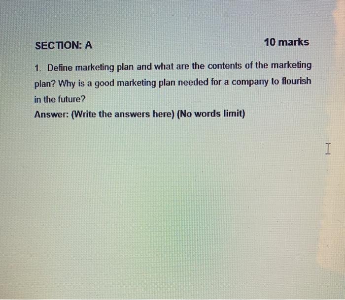 MKT464 Strategic managment SECTION: A 10 marks 1.