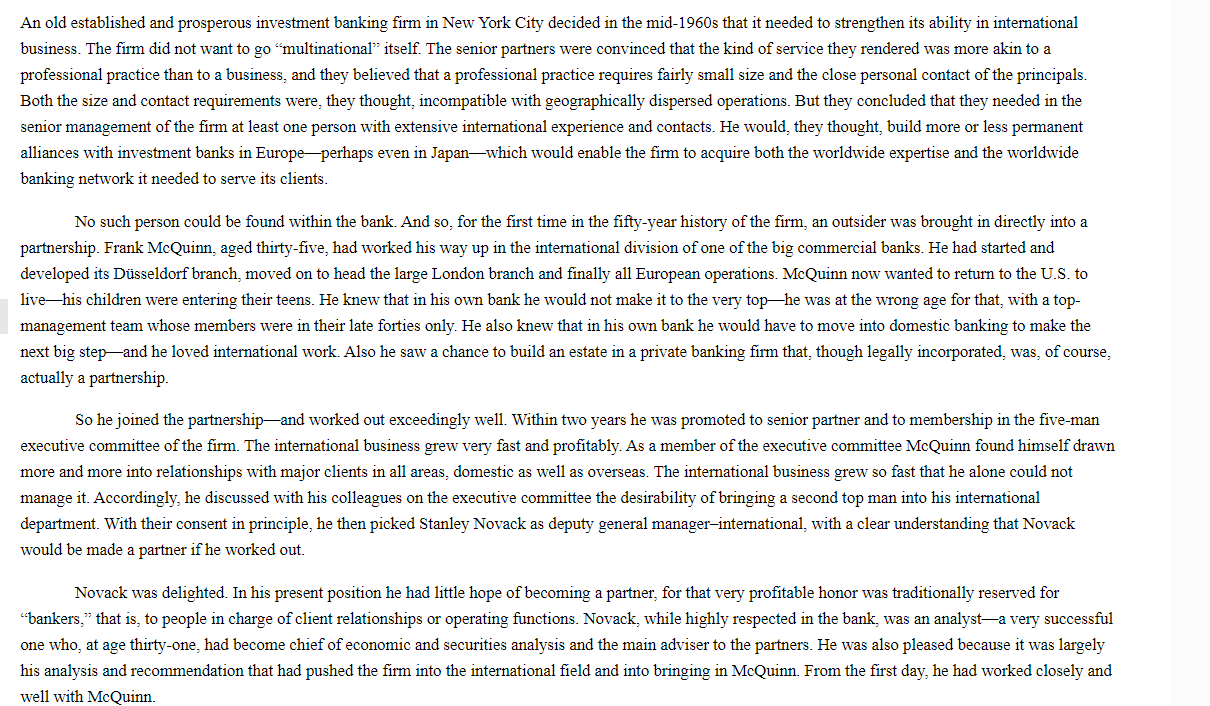 Read the mini case and answer the question