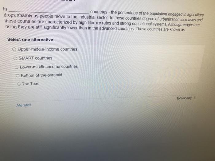 in countries - the percentage of the population