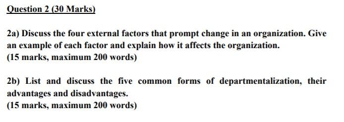 Question 2 (30 Marks) 2a) Discuss the four