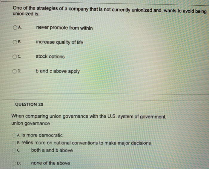 QUESTION 15 The Taft-Hartley Act was aimed at:
