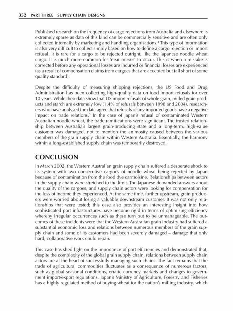 2) What SCM processes could have been put in