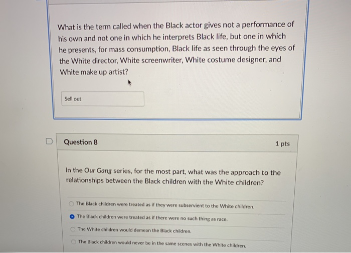 What is the term called when the Black actor