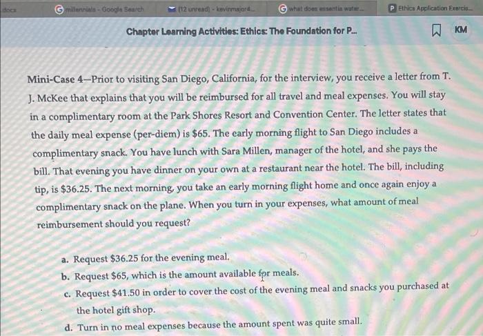 Mini-Case 2-Recently, you received an invitation