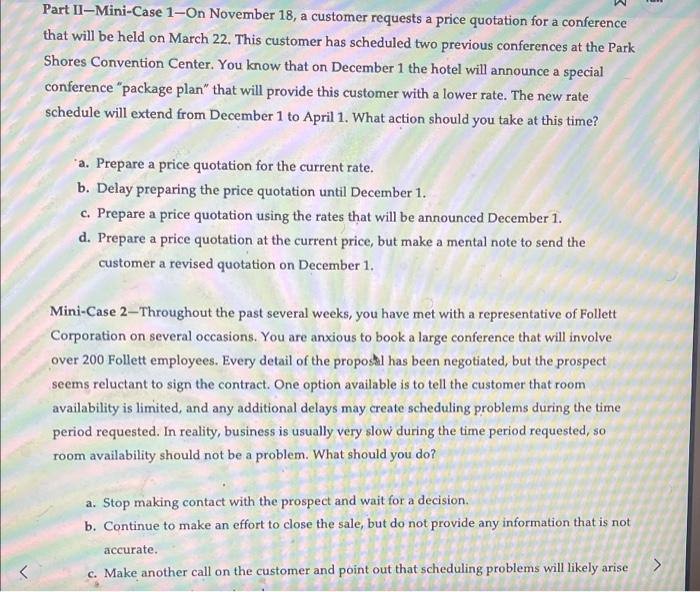 Mini-Case 2-Recently, you received an invitation