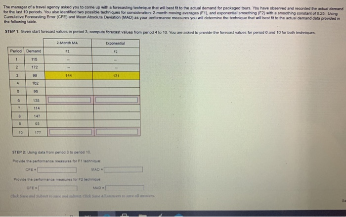 needing help The manager of a travel agency asked