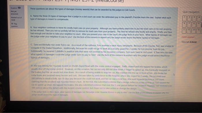 no need for long answer 10 Notes Quiz navigation