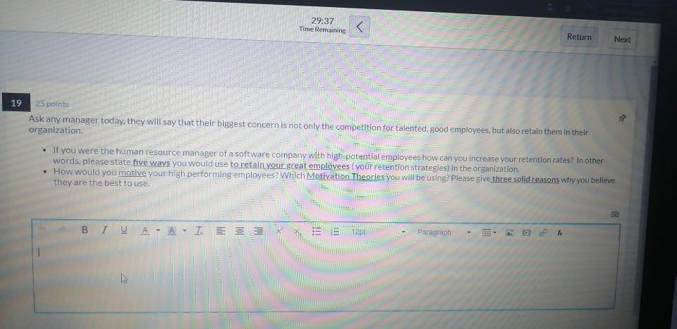 29:37 Time Remaining Return Next 19 25 points Ask