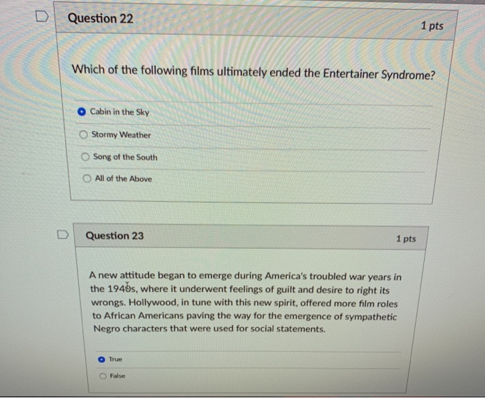 please check these Question 22 1 pts Which of the