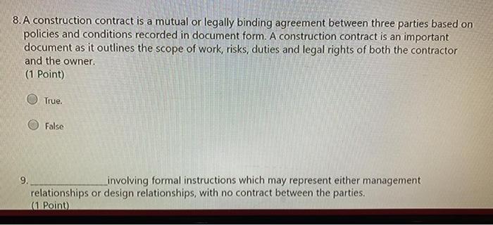 9. _involving formal instructions which may