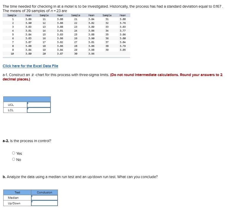 The time needed for checking in at a motel is to