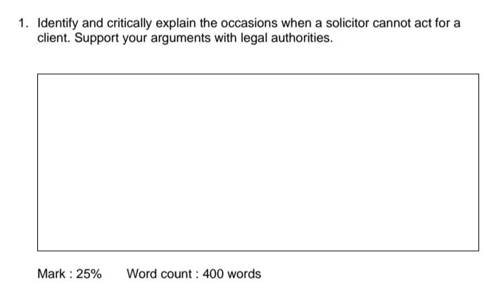 1. Identify and critically explain the occasions