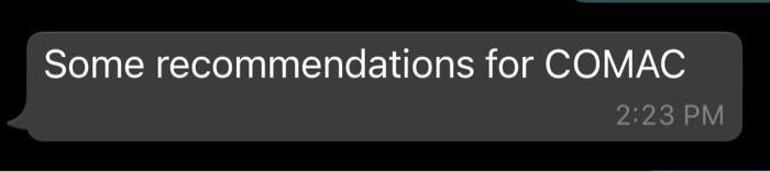 Some recommendations for COMAC 2:23 PM