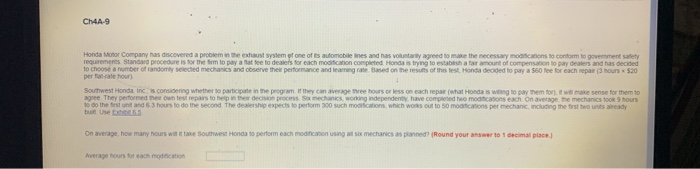 Ch4A-9 Honda Motor Company has discovered a