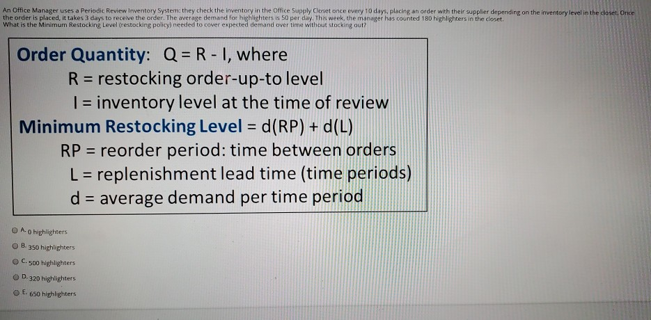 An Office Manager uses a Periodic Review