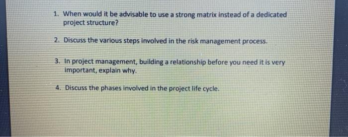 1. When would it be advisable to use a strong