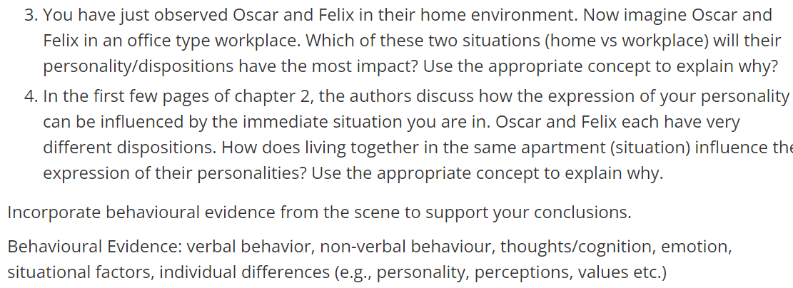 Answer using scenes from THE ODD COUPLE 3. You