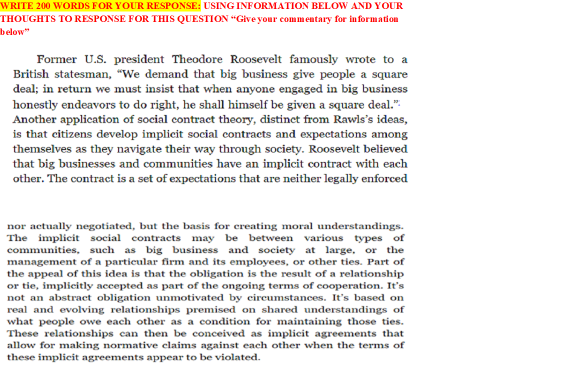 WRITE 200 WORDS FOR YOUR RESPONSE: USING