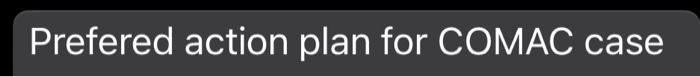 Prefered action plan for COMAC case