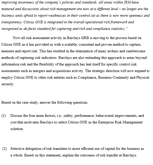 Case Study: Barclays Information Risk Management