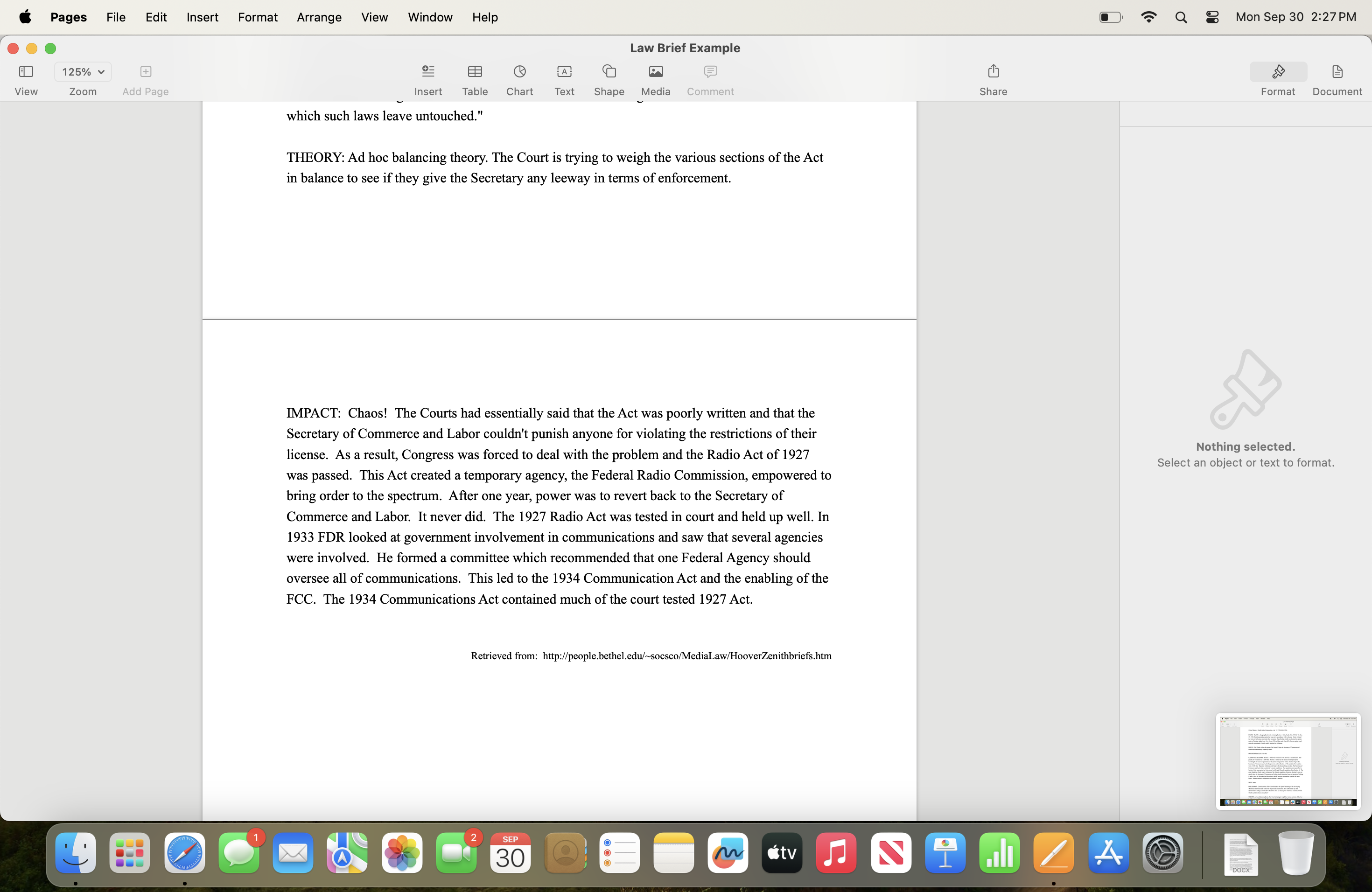 Choose a case brief from each section but