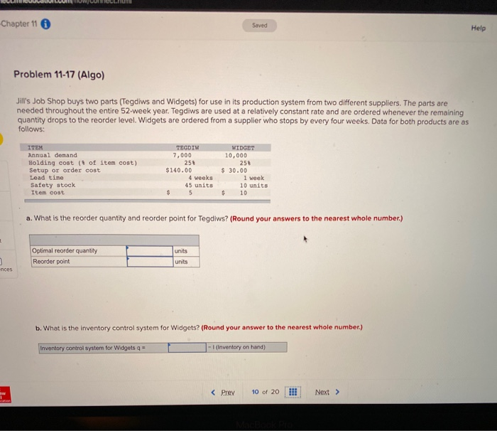 DUGOGLIOSOMWILI Chapter 116 Help Problem 11-17