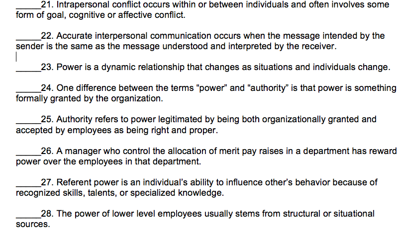 21. Intrapersonal conflict occurs within or