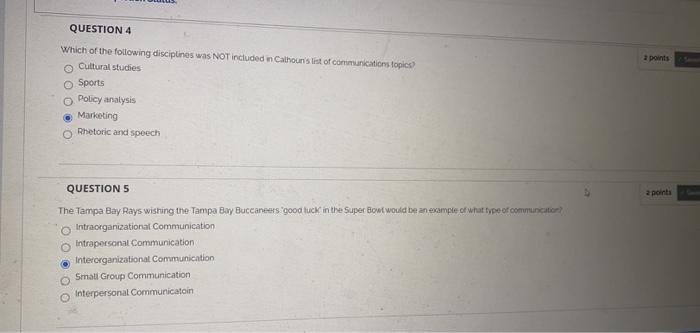 QUESTION 1 Which of the following was an example