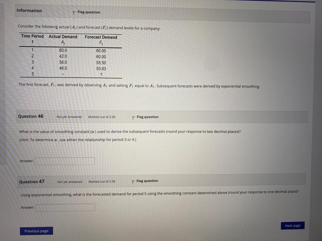 Information Flag question Consider the following