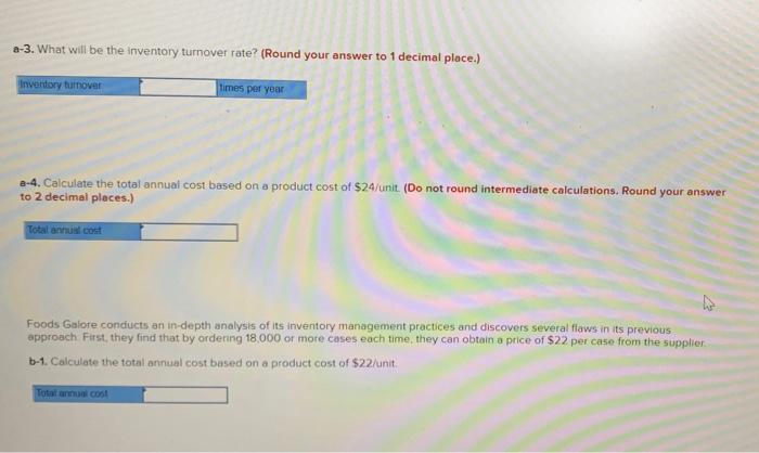 Problem 7-6 (Algo) Foods Galore is a major
