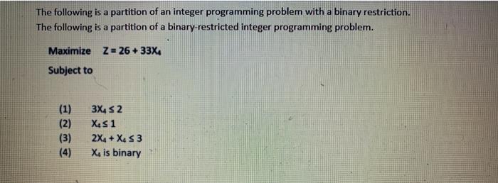 The following is a partition of an integer