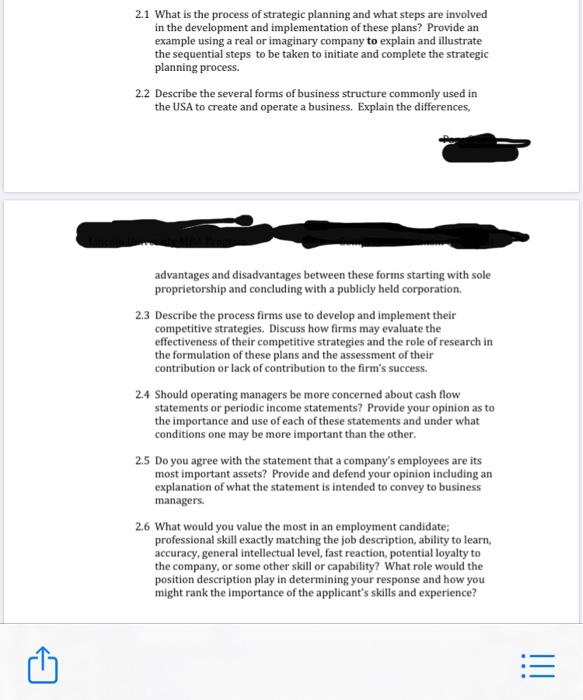 2.1 What is the process of strategic planning and