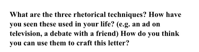 answer in your own words. What are the three