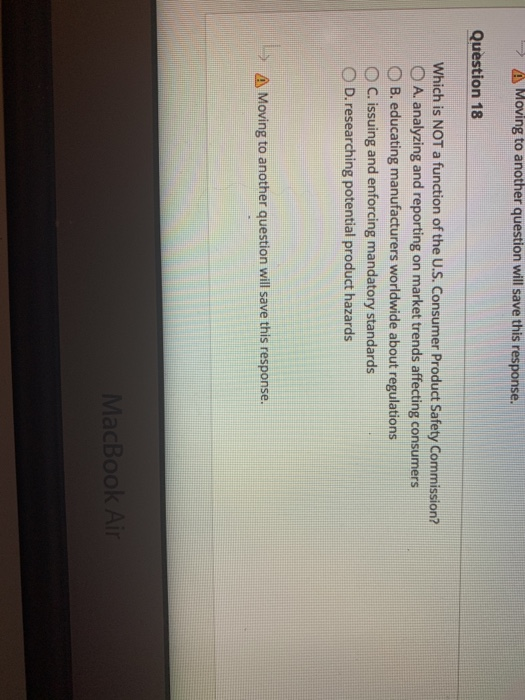 -> A Moving to another question will save this