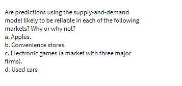 Are predictions using the supply-and-demand model