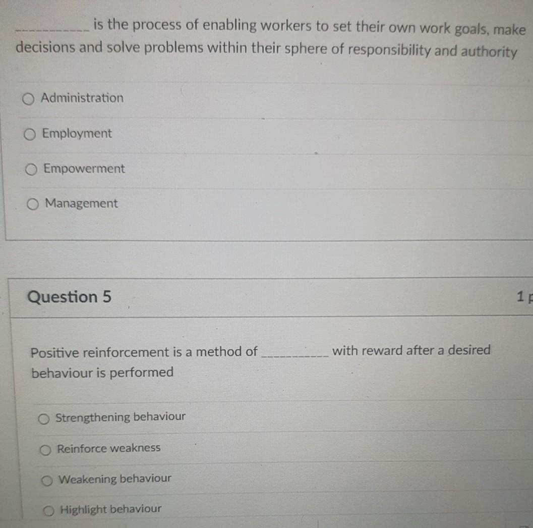 is the process of enabling workers to set their