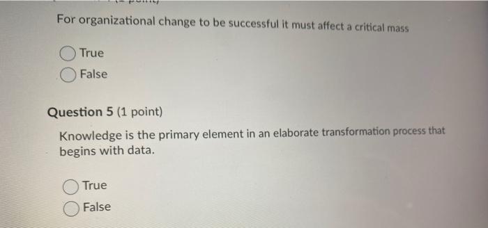 For organizational change to be successful it