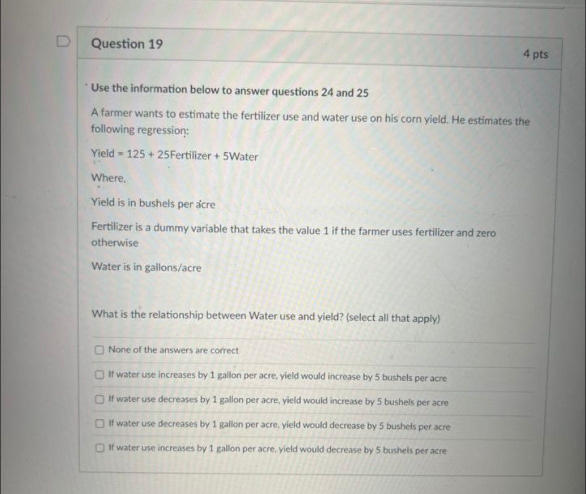 help pleaseee D Question 19 4 pts Use the