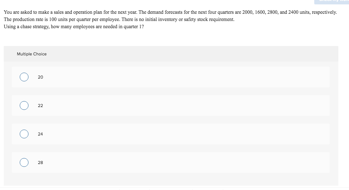 You are asked to make a sales and operation plan