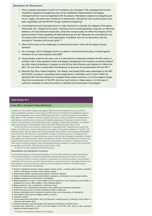 Questions for Discussion 1. Once a players