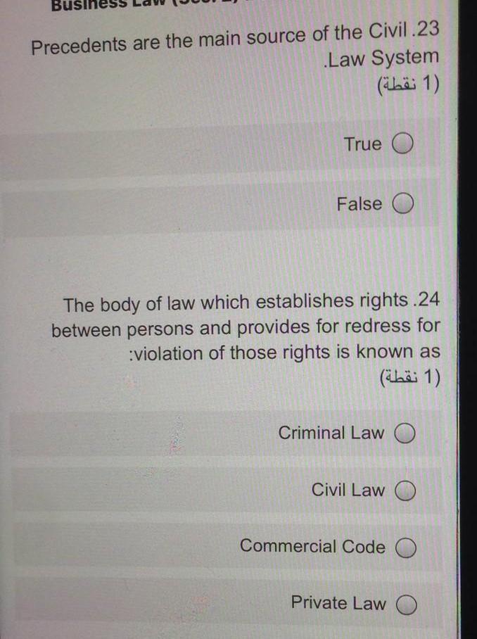 Bu Precedents are the main source of the Civil.23