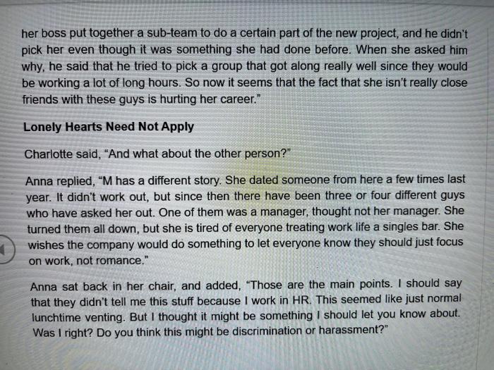 please answer questions regarding the story..